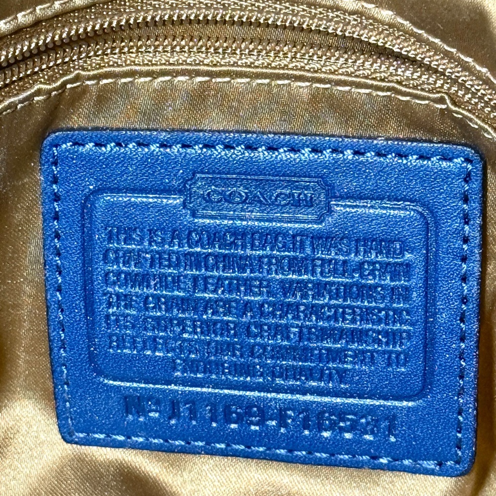 Coach Cobalt Blue Penelope soft leather Carryall F16531 - Picture 5 of 11